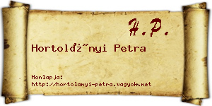 Hortolányi Petra névjegykártya