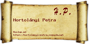 Hortolányi Petra névjegykártya